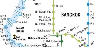 Bangkok metro ve metronun haritası 