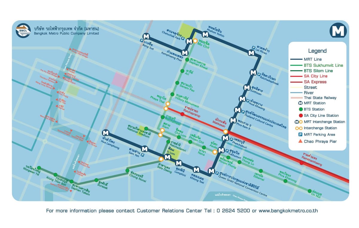 bangkok airport rail map şehir hattı bağlantısı