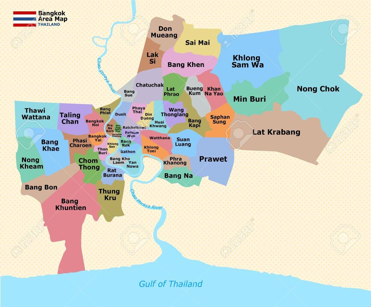 bangkok bölgesinin haritası