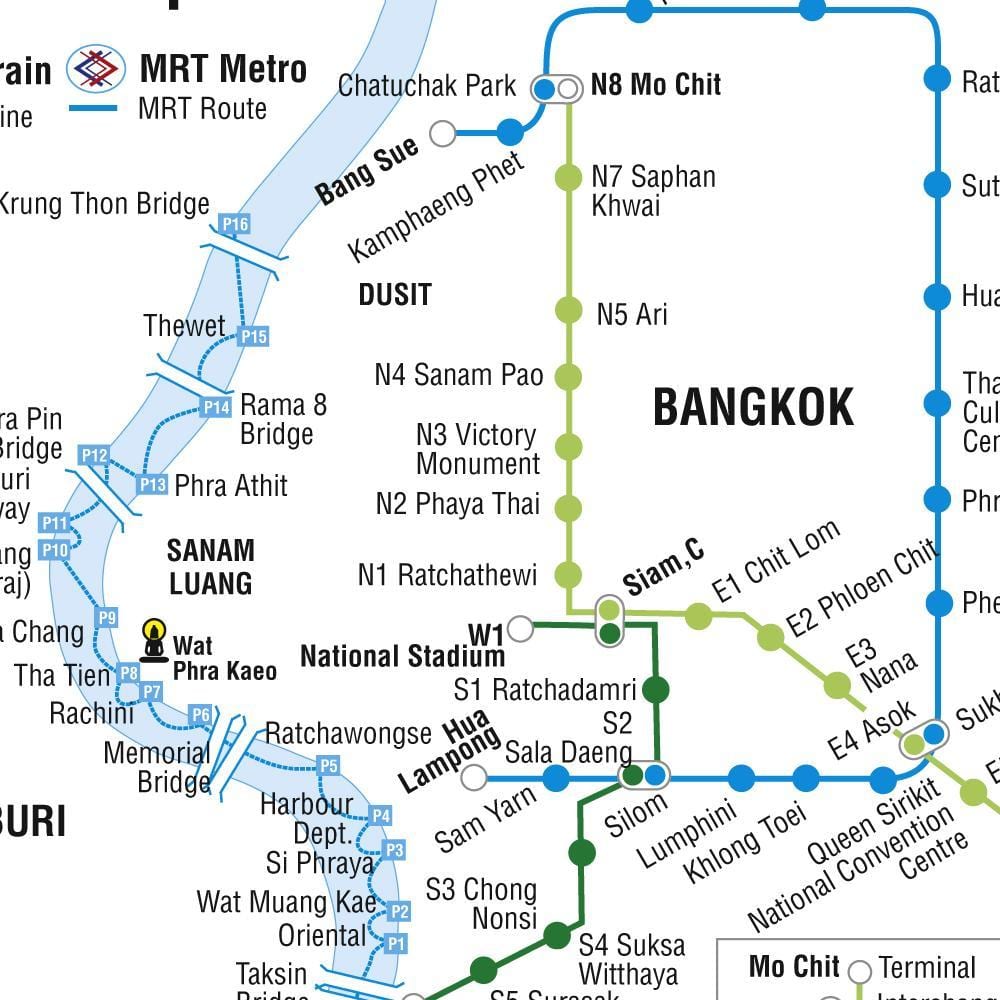 bangkok metro ve metronun haritası