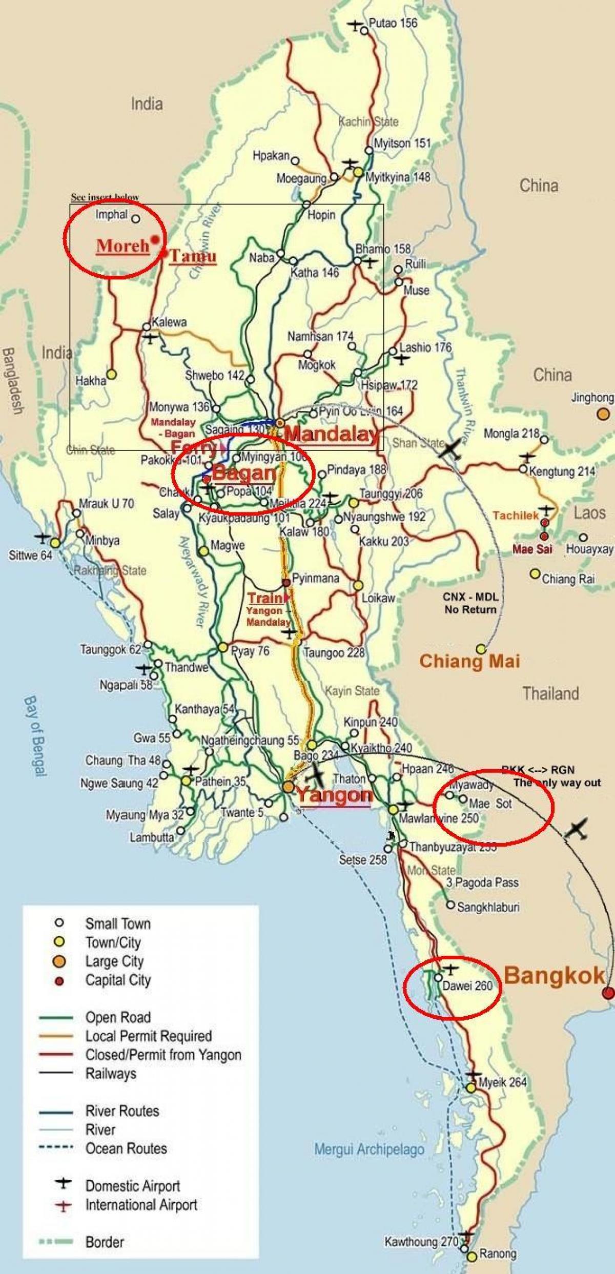 bangkok karayolu haritası 