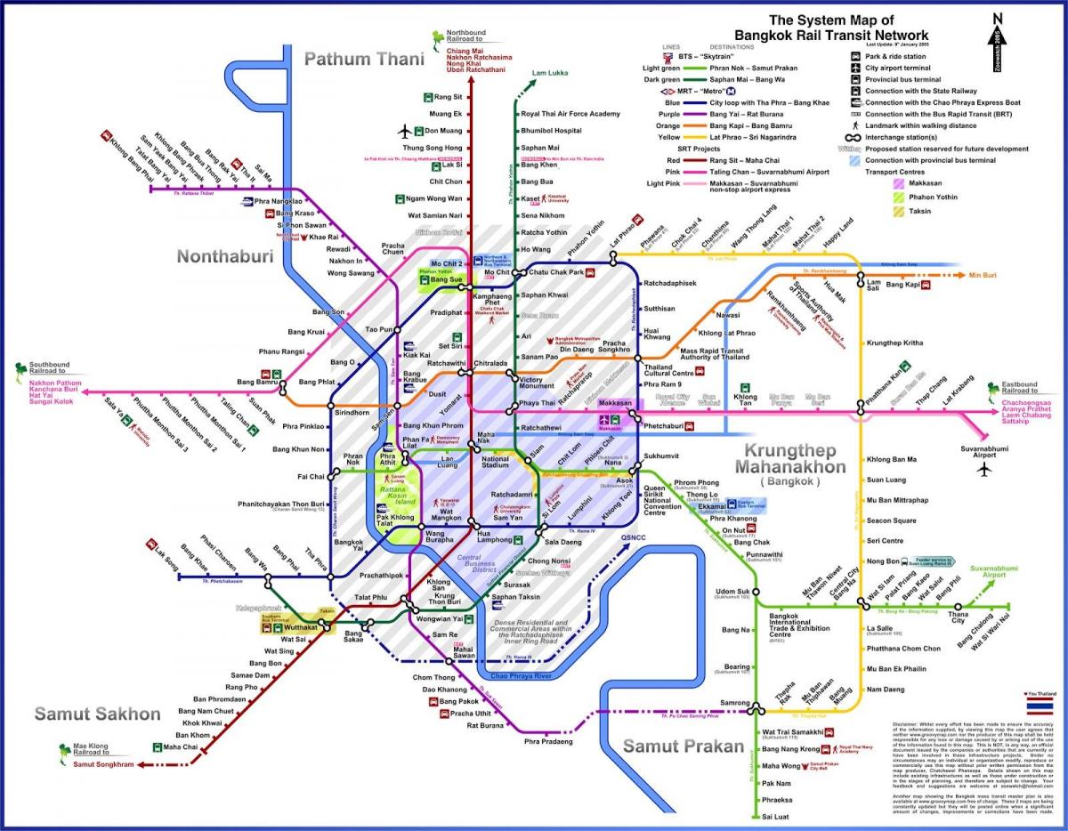 bangkok otobüs güzergahı haritası