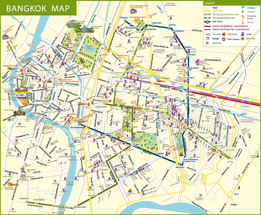 bangkok sokak haritası 