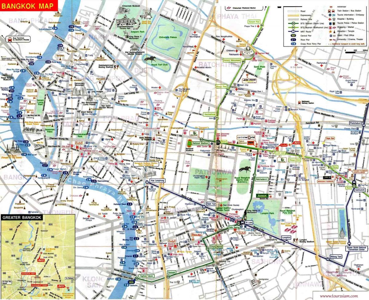 bangkok turist haritası İngilizce
