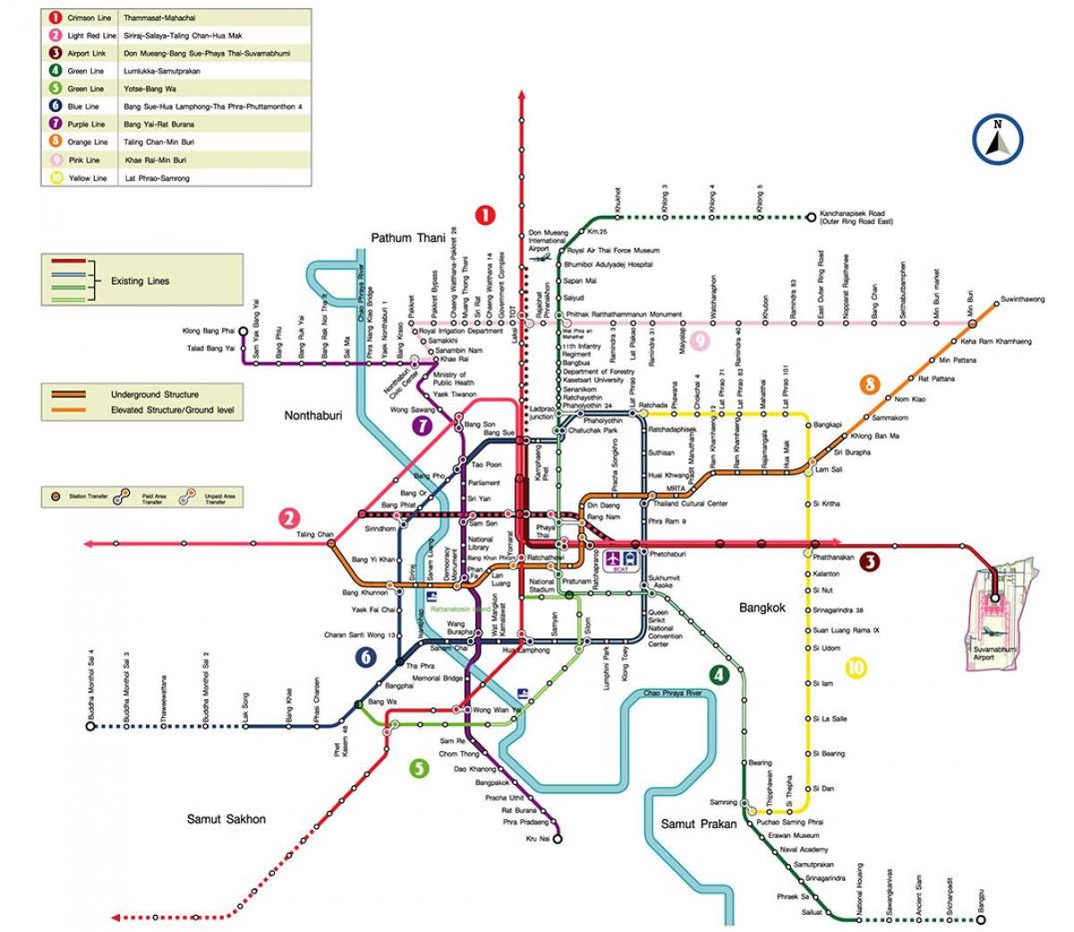 bangkok metro İstasyonu haritası