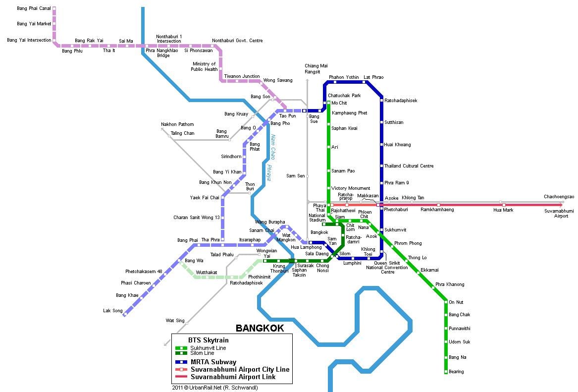metro haritası bangkok Tayland