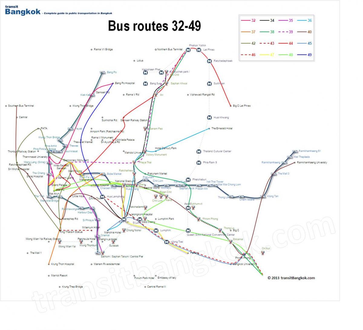 otobüs güzergahı haritası bangkok