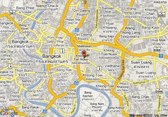 sukhumvit bölgesinde bangkok haritası